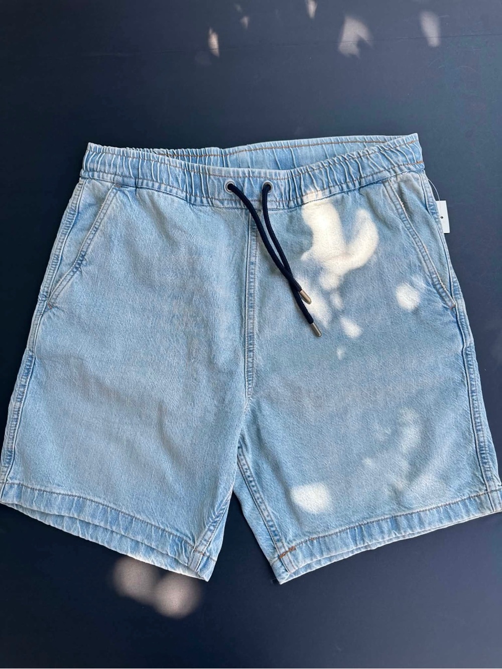 Guess Men's Light Wash Denim Drawstring Shorts SZ 32